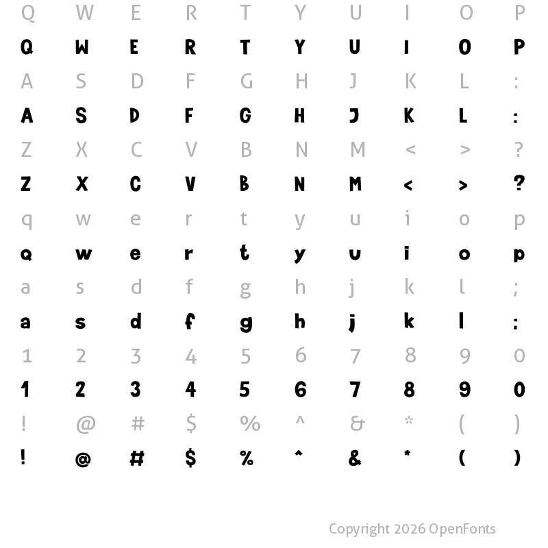 Character Map of Nathaniel-19 Regular