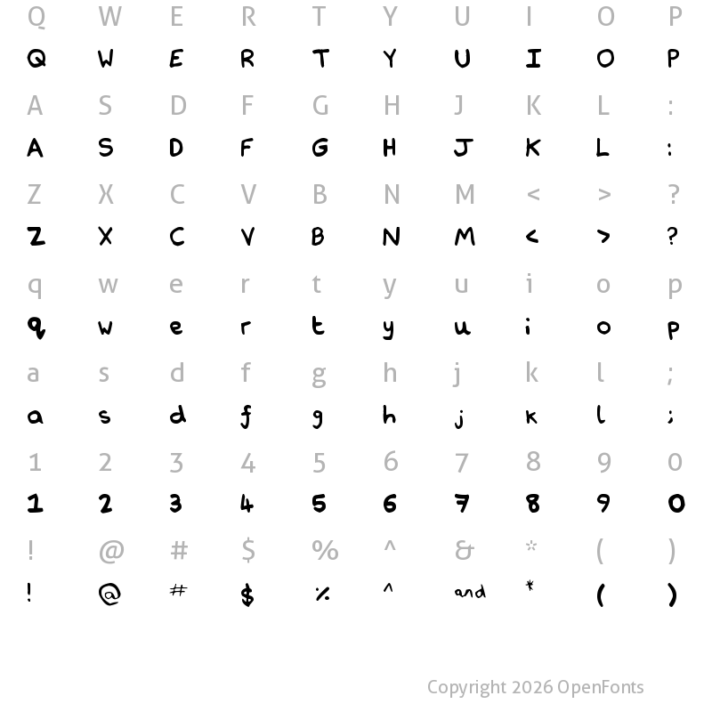Character Map of Nathan's Notations Regular