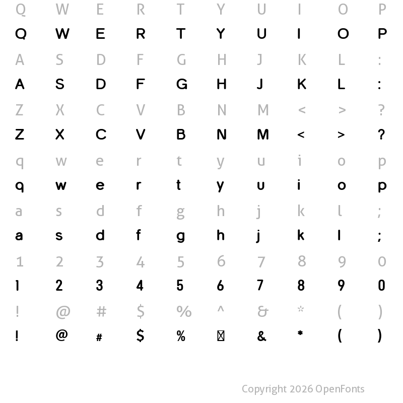Character Map of Nautica Rounded ExtraBold