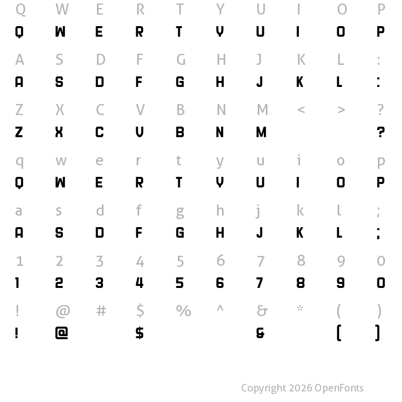 Character Map of Navigator Regular