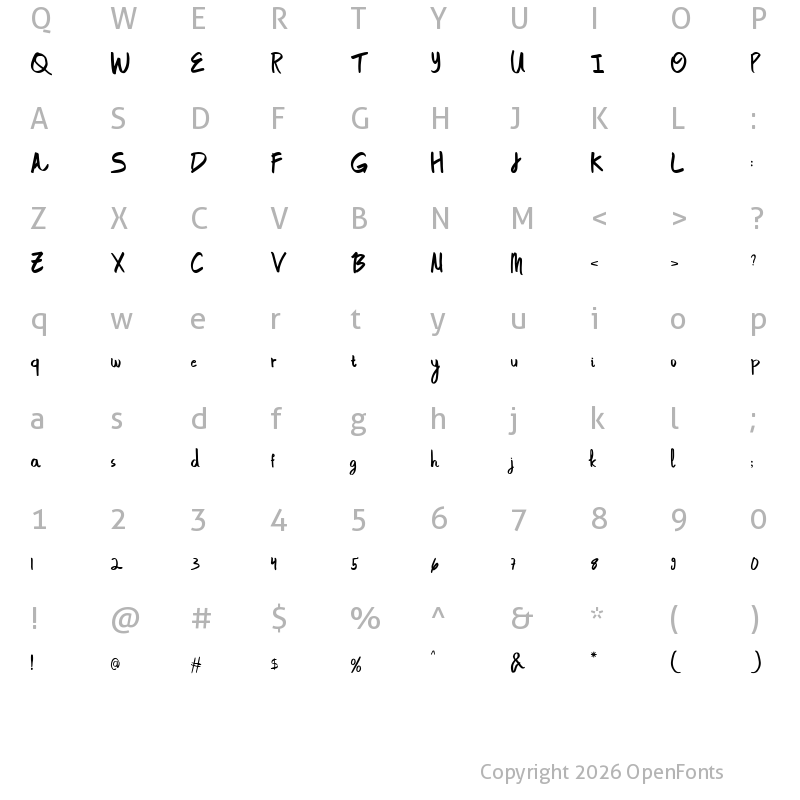 Character Map of Navila Mandres Demo Regular