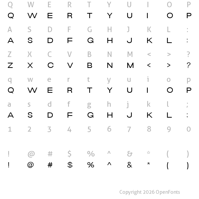 Character Map of Naville DEMO Regular