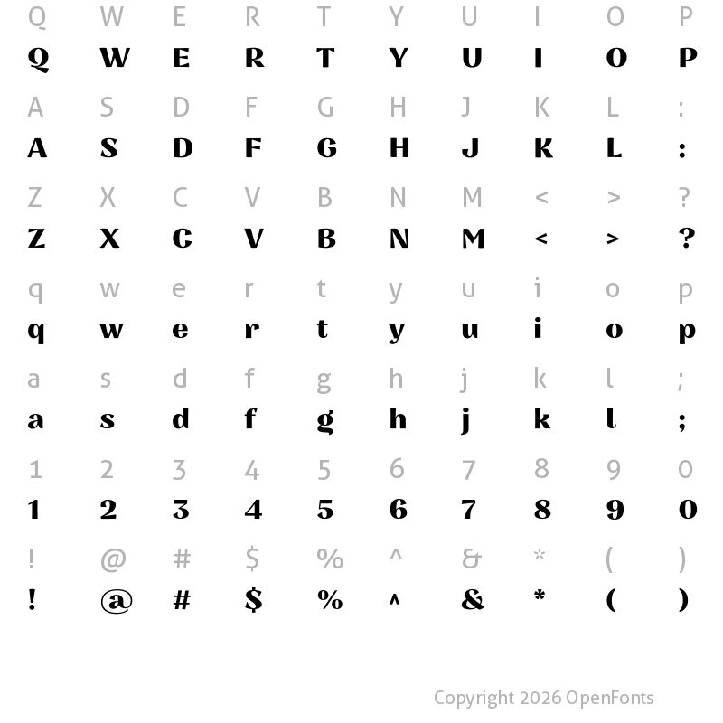 Character Map of Nazare Bold