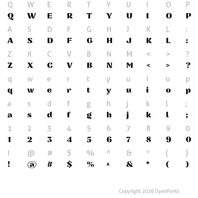 Character Map of Nazare Extra Bold