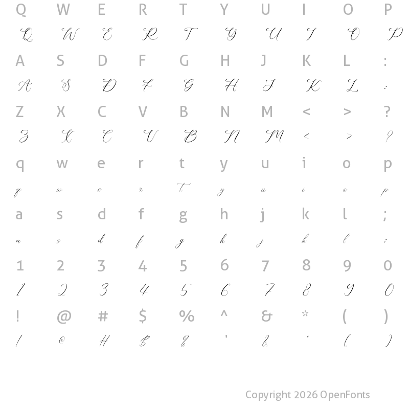 Character Map of NCL Belonit  Wendystaq Demo