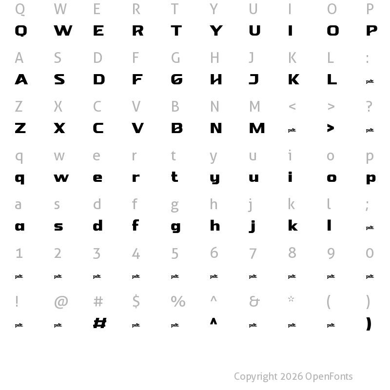 Character Map of NEBORA Bold