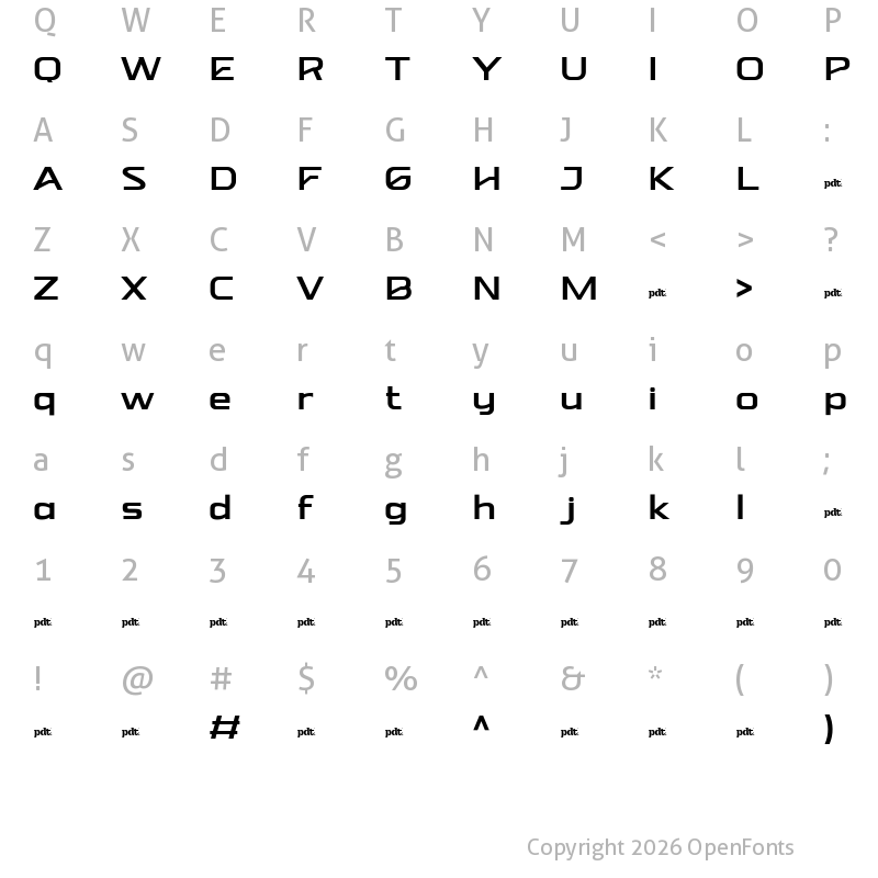 Character Map of NEBORA Light