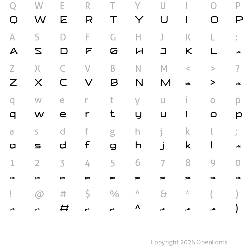 Character Map of NEBORA Thin