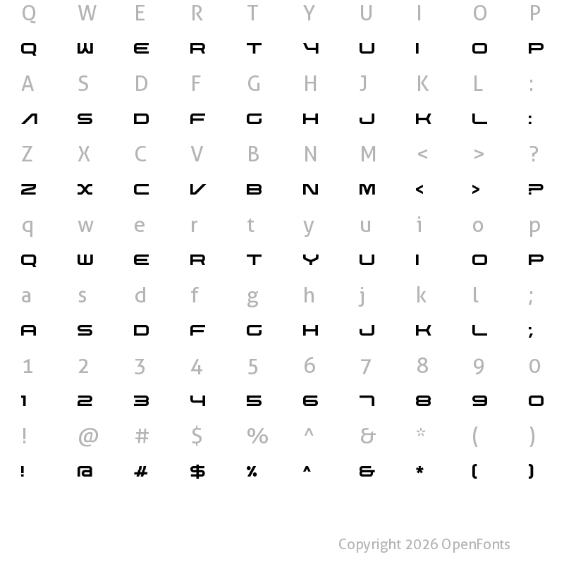 Character Map of Nebula Bold
