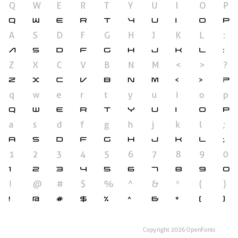 Character Map of Nebula Regular