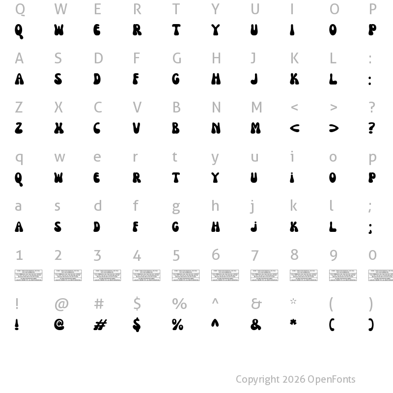 Character Map of Nectarine DEMO Regular