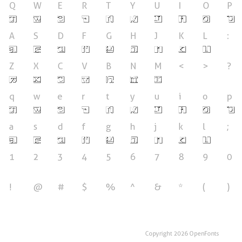 Character Map of Negative Space 3D Regular