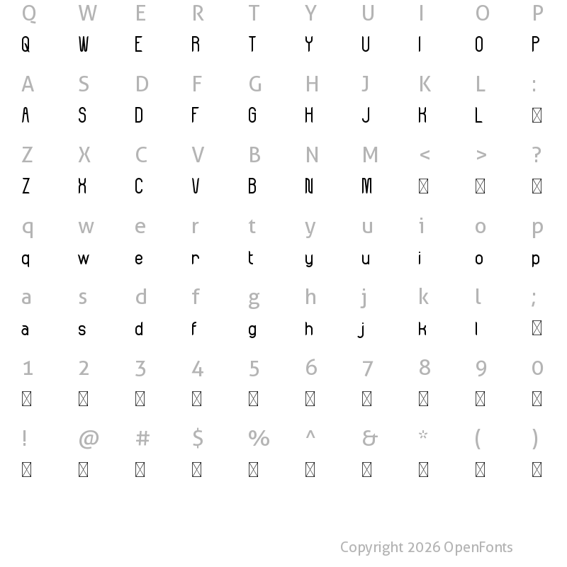 Character Map of Neitherly Demo Medium