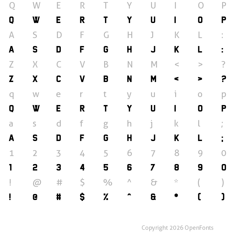 Character Map of Nemesis Grant Regular