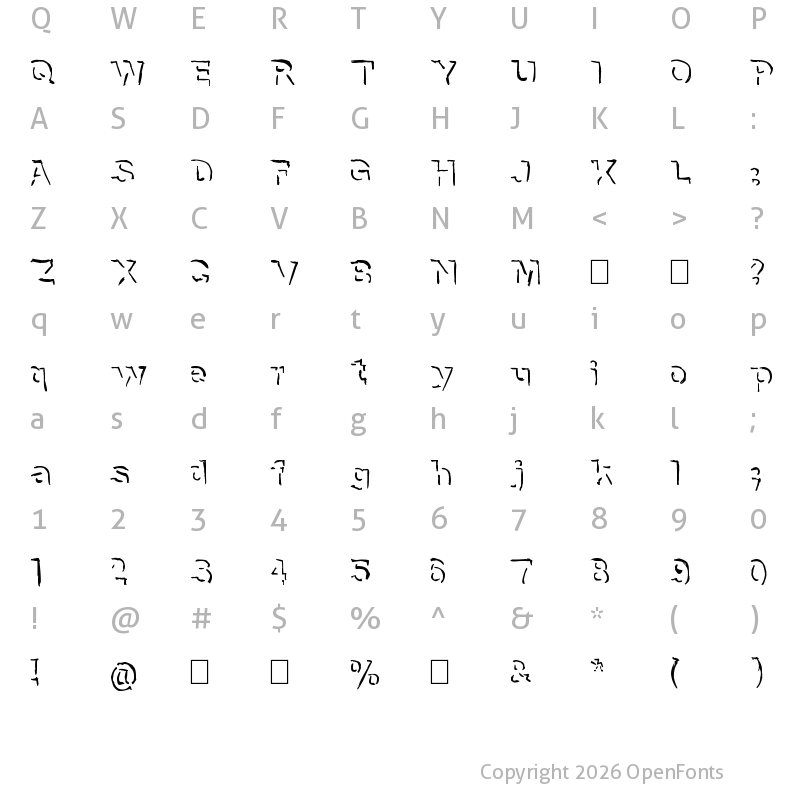 Character Map of NeNe_WeNo Shadow HandWrite Regular