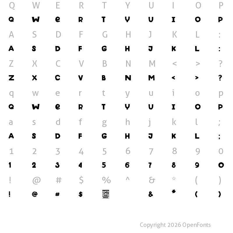 Character Map of Neo Illustrator Regular