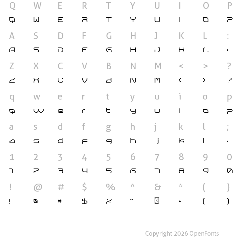 Character Map of Neofolia Regular