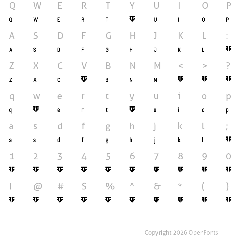 Character Map of Neogloss Black