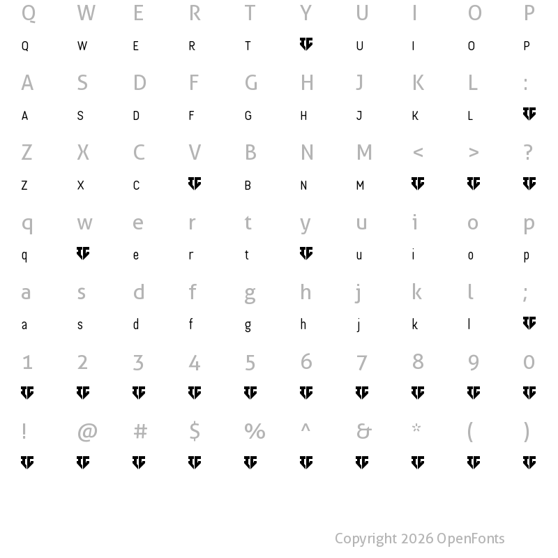 Character Map of Neogloss SemiBold