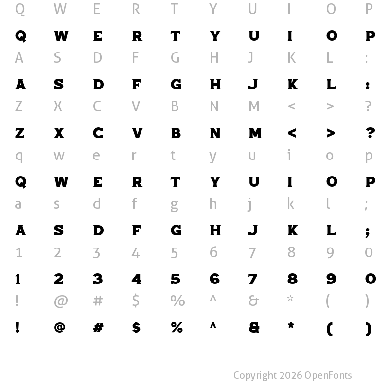 Character Map of Neoland Serif Demo