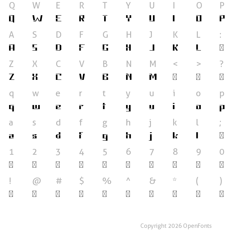 Character Map of Neolion Demo Regular