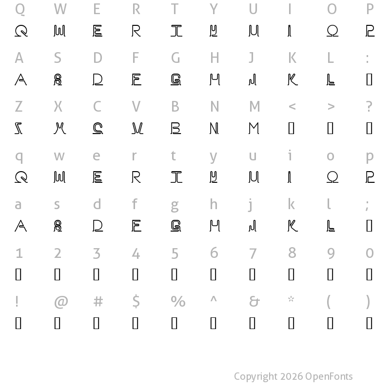 Character Map of Neon Regular