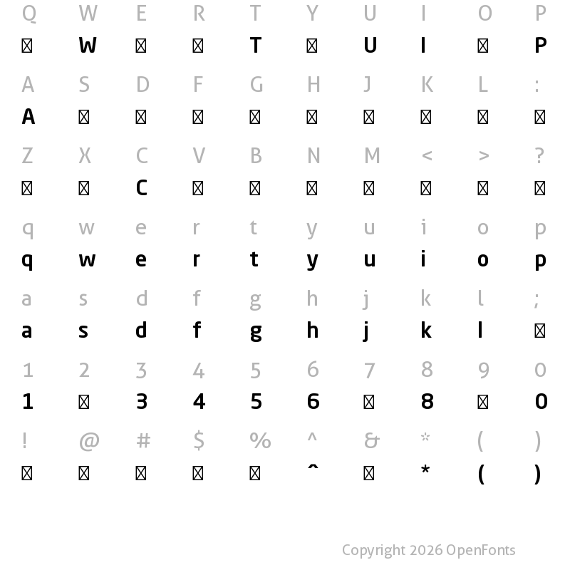 Character Map of NeoSansPro-Medium ?