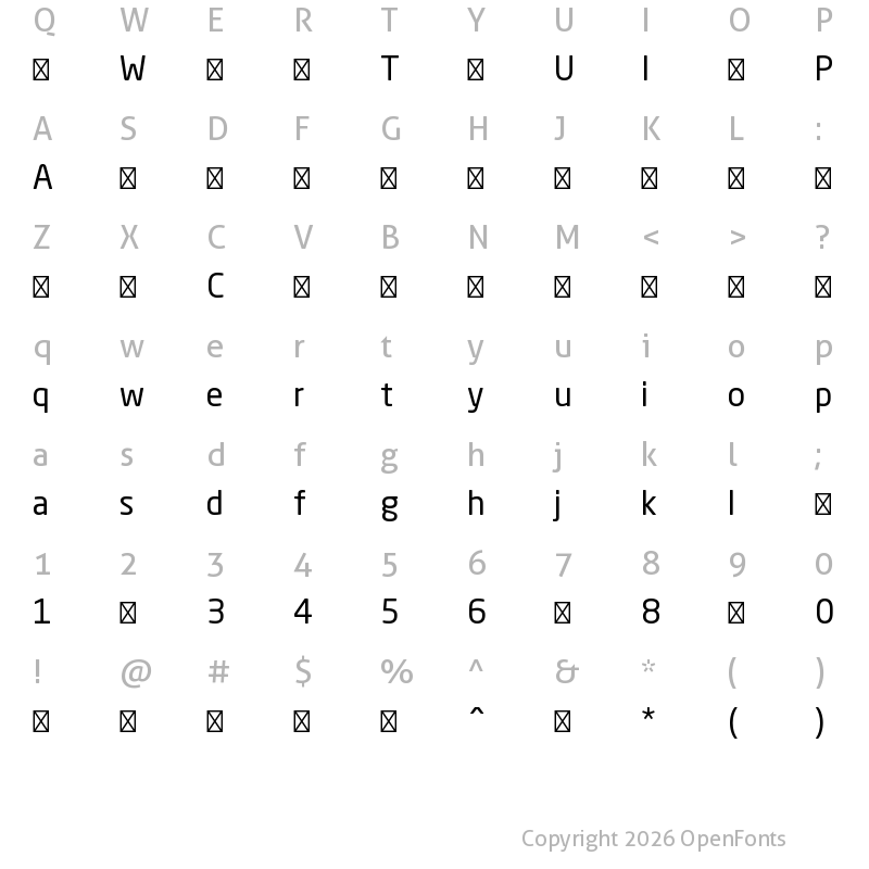 Character Map of NeoSansPro-Regular ?