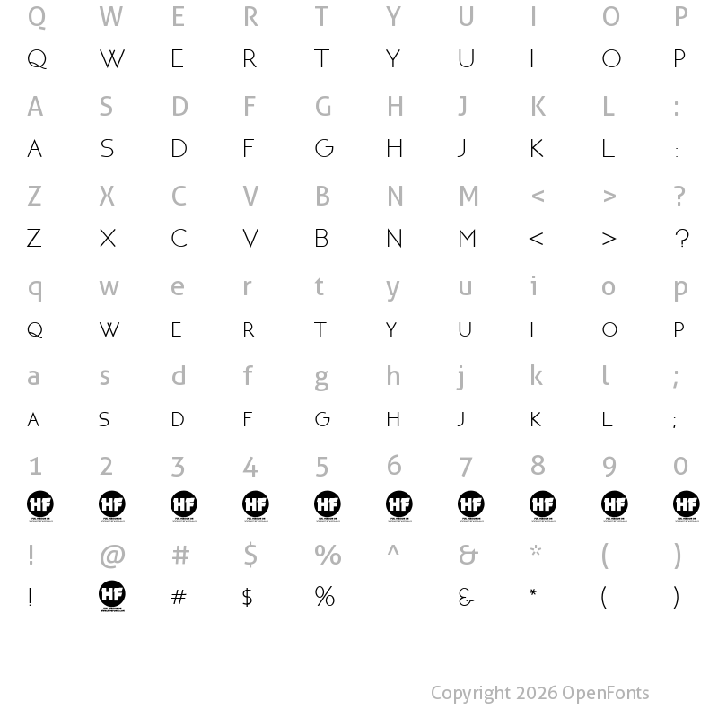 Character Map of NEOTERIC Regular