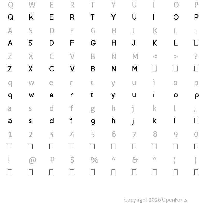 Character Map of Neovix Basic Bold