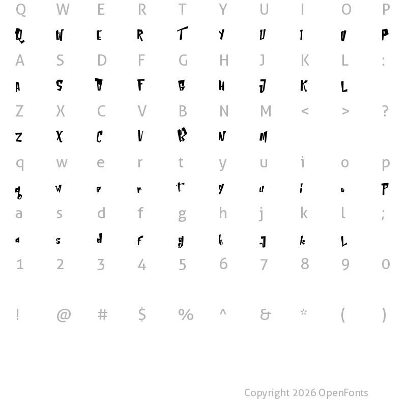 Character Map of Neptern Regular