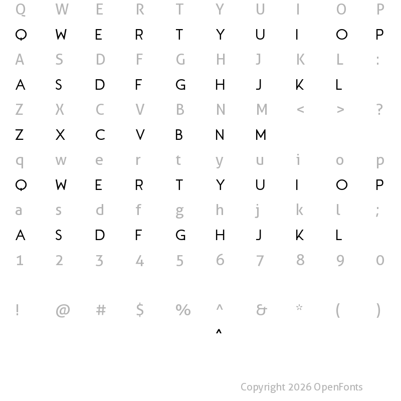 Character Map of Nermon Regular