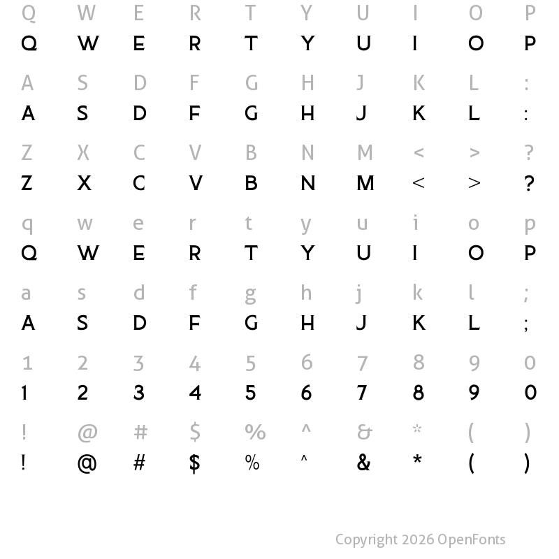 Character Map of NEROIT MISSION Regular