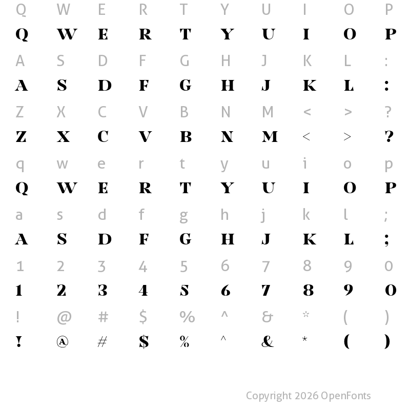 Character Map of Nesdate October Ten Regular