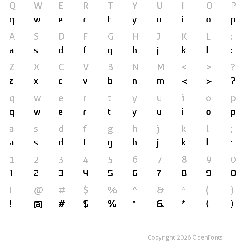 Character Map of nethsans Regular