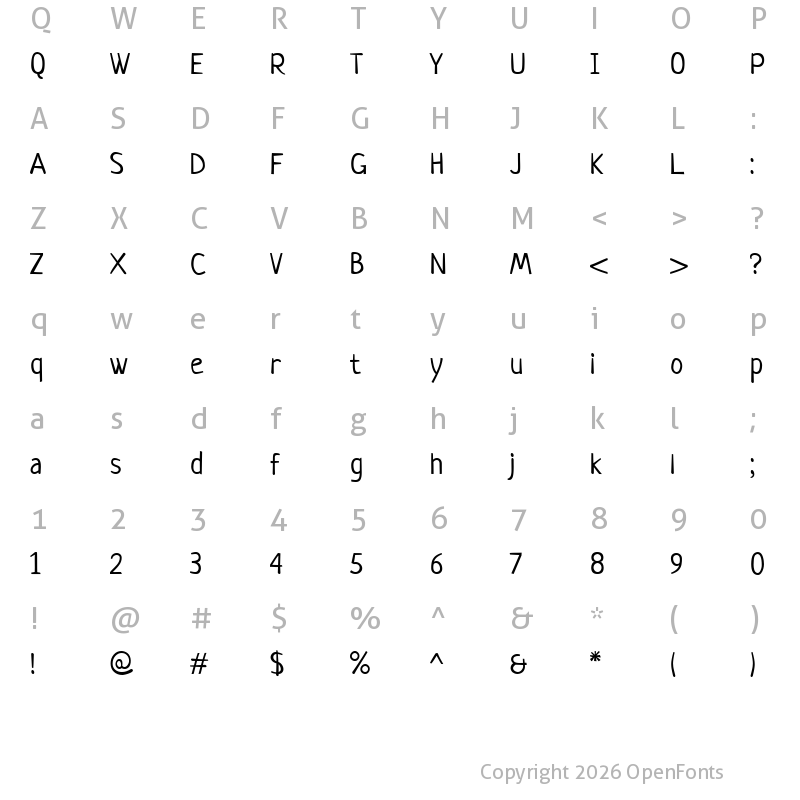 Character Map of Neucha Regular