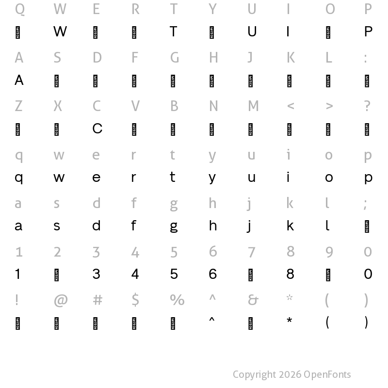Character Map of NeueAlteGrotesk-Regular ?