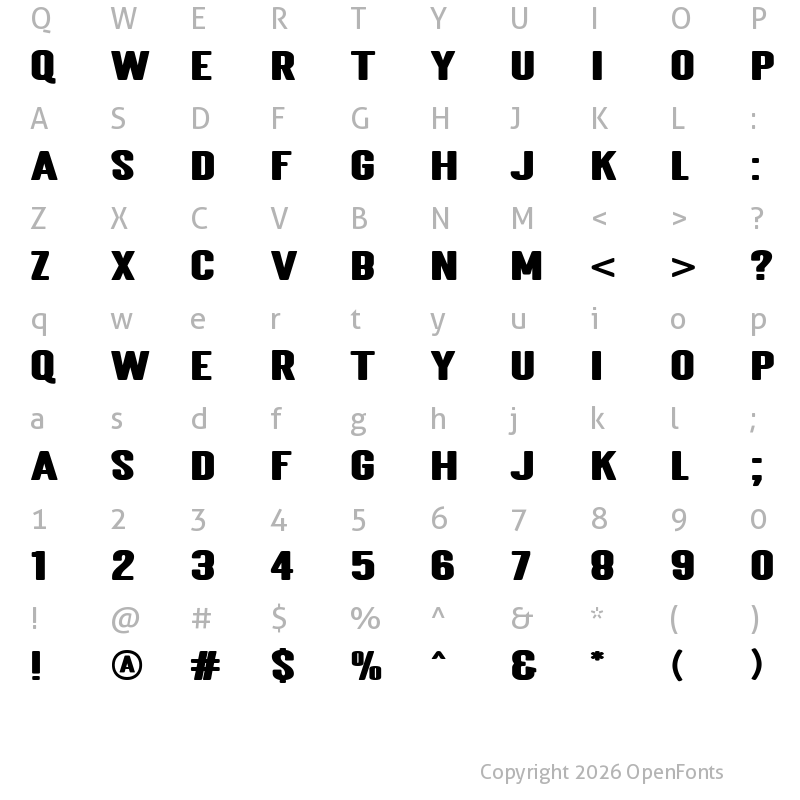 Character Map of Neuebas Black