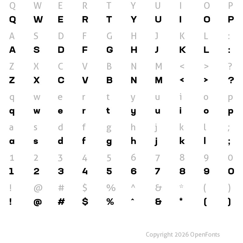 Character Map of Neusa Next Std Wide Bold