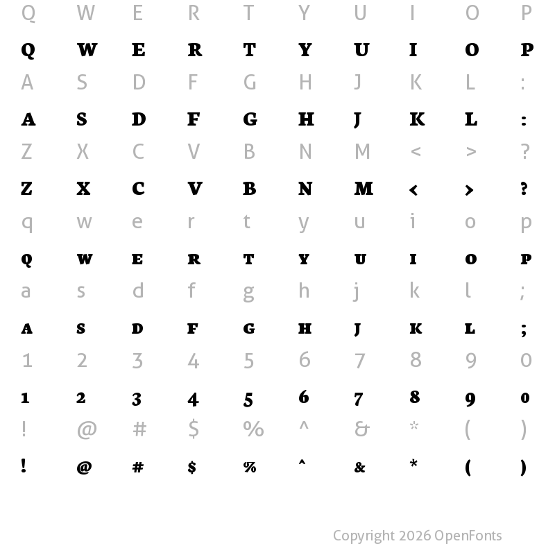 Character Map of Neuton SC SC-Extrabold