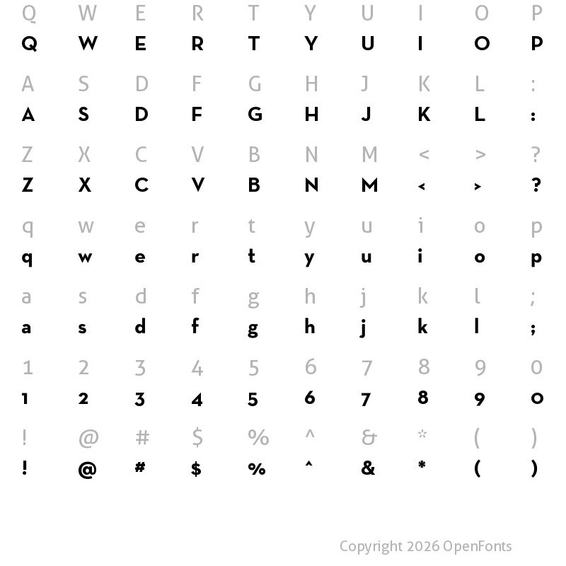 Character Map of Neutra Text Bold