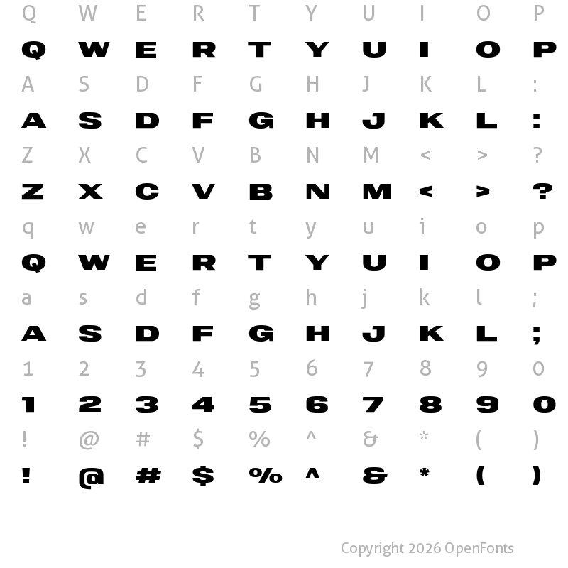 Character Map of Neutro Extra Bold