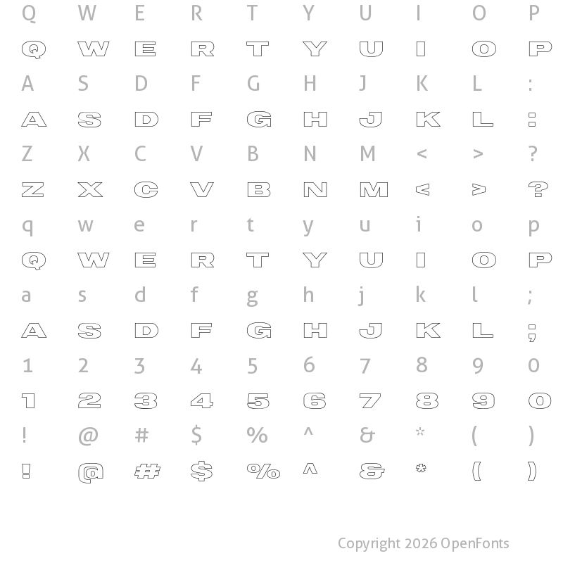 Character Map of Neutro Outline