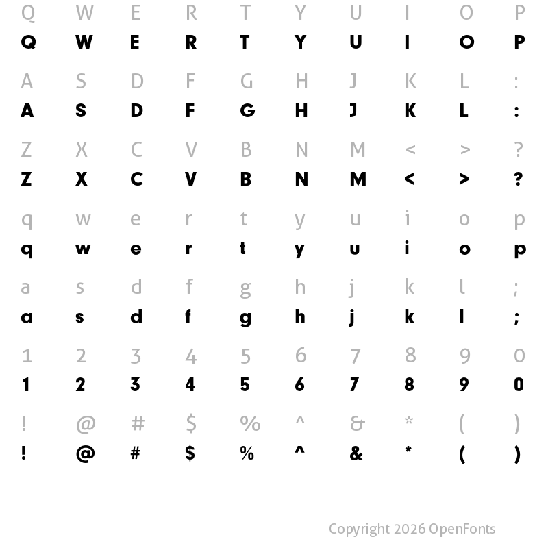 Character Map of Neuzeit Grotesk Black