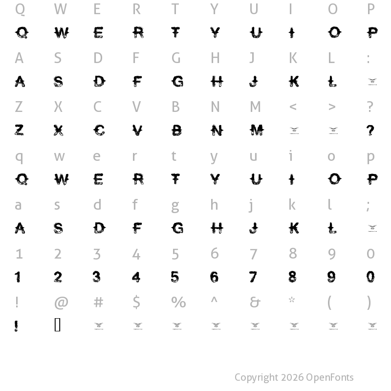 Character Map of Never Speak Of Regular