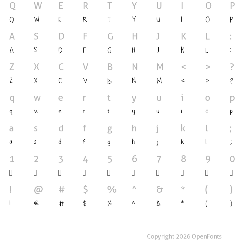Character Map of Never Was A Cloudy Day Regular