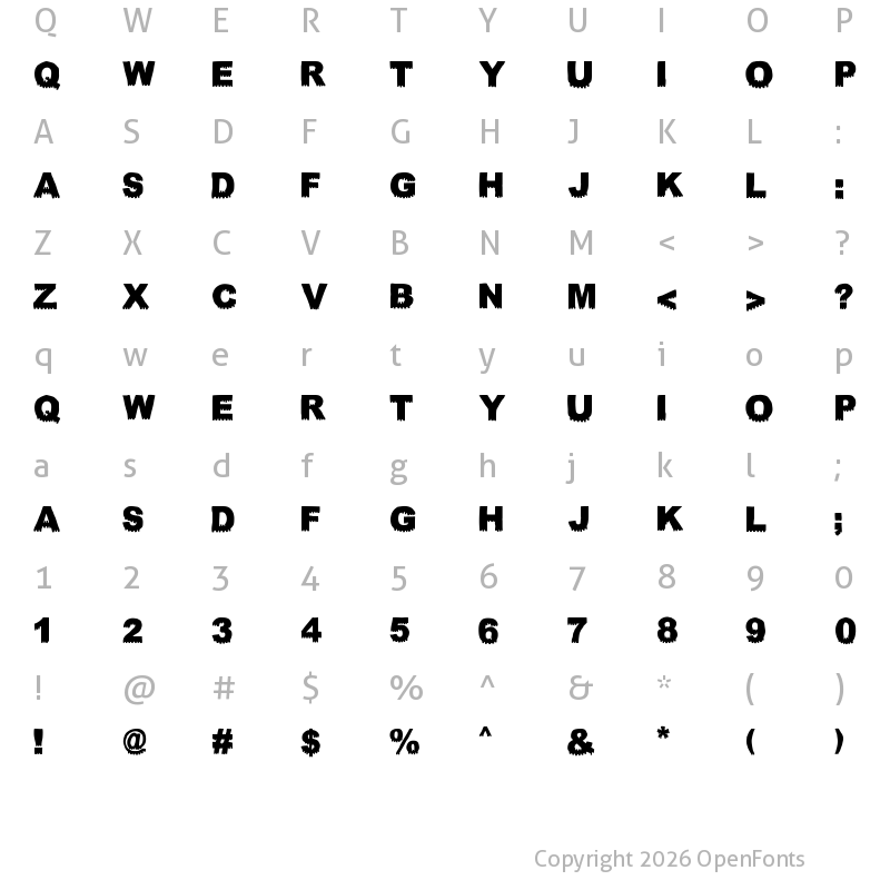 Character Map of NEVERLAND Regular