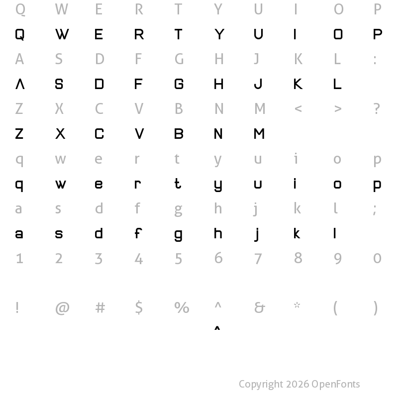 Character Map of New Alenia Bold