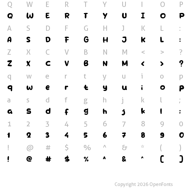 Character Map of New Bread Regular