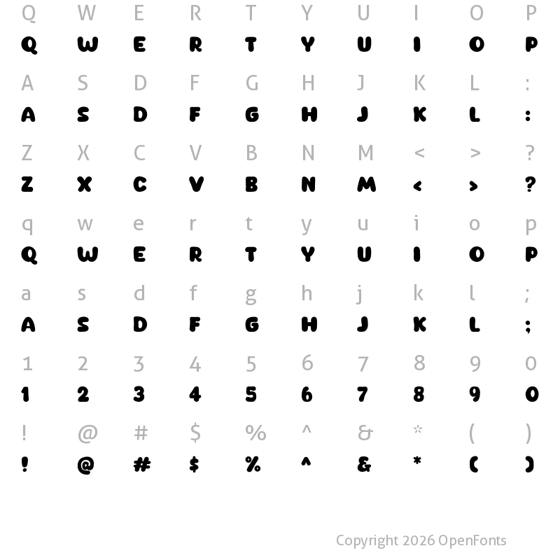 Character Map of New Cheese Regular